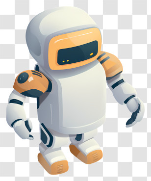 Robot Standing - Compact Rounded Robot With Futuristic Appeal Transparent PNG