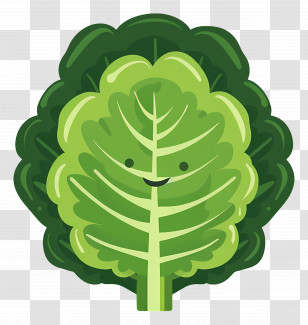 Lettuce - Smiling Leaf Cartoon Transparent PNG