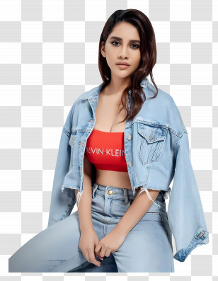 Nabha Natesh - Woman In Denim Outfit Transparent PNG