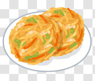 Food - Vegetable Fritters On Plate Transparent PNG