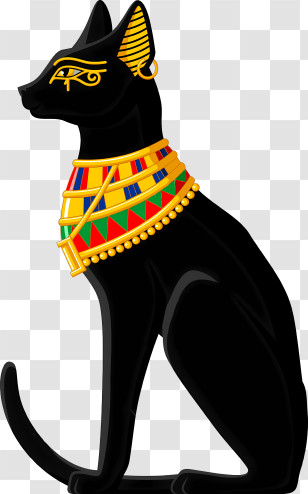 Egypt - Elegant Egyptian Black Cat Illustration Transparent PNG
