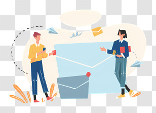 Email - People Exchanging Envelopes Transparent PNG