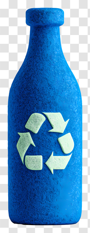 Recycled Plastic Bottle - Blue Recycling Bottle For Sustainability Transparent PNG