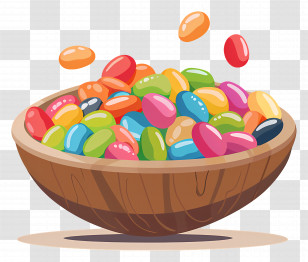 Jelly Beans - Colorful Bowl Of Jelly Beans Illustration Transparent PNG