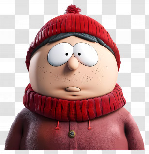 Eric Cartman - Cartoon Character In Red Hat Transparent PNG
