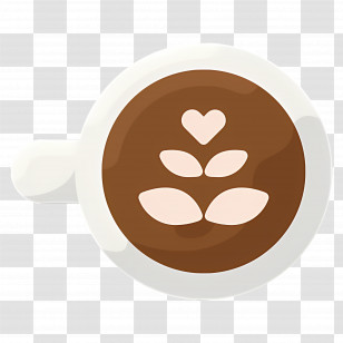 Cappuccino Coffee - Latte Art In Coffee Cup Transparent PNG