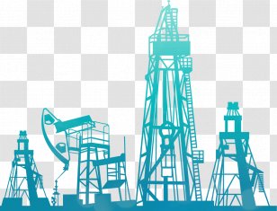 Petroleum Oil Platform Drilling Rig Natural Gas - Industry - Vector Hand-painted Machine Transparent PNG