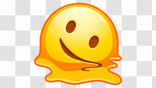 Melting Face Emoji - Playful Melting Smiley Face Illustration Transparent PNG