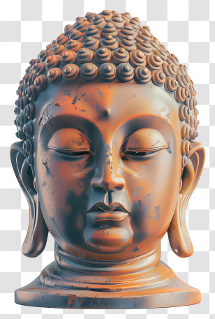 Buddha - Buddha Head Statue With Calm Expression Transparent PNG