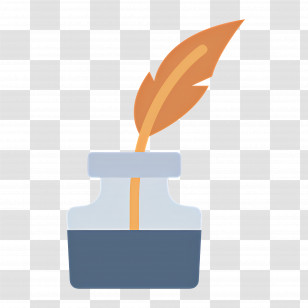 Feather Ink - Ink Bottle With Quill Transparent PNG