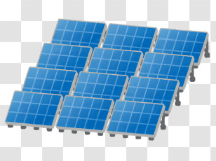Clipart - Array Of Solar Panels For Renewable Energy Transparent PNG