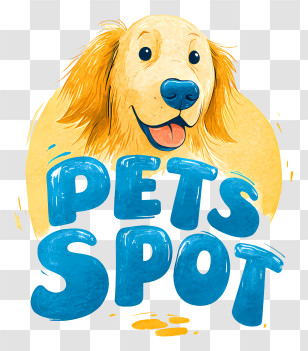 Pets Spot - Sunny Golden Dog Pets Spot Logo Transparent PNG