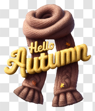 Hello Autumn - Hello Autumn Knitted Scarf Graphic Transparent PNG