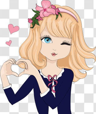 Prince Kristoff - Winking Girl With Flower Headband Transparent PNG