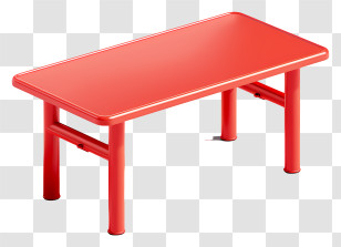 Red Classroom Table - Simple Red Table Transparent PNG