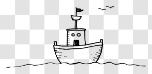 Ship Outline - Simple Boat Sketch Illustration Transparent PNG