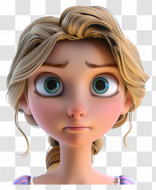 Rapunzel Princess - Worried Cartoon Girl Character Illustration Transparent PNG