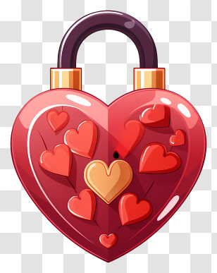 Key - Heart-Shaped Love Padlock Transparent PNG