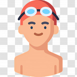 Swimmer - Swimmer With Red Cap Transparent PNG