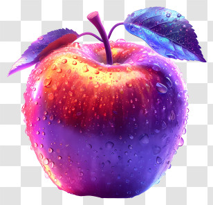 Red Apple - Bright And Colorful Apple With Water Droplets Transparent PNG