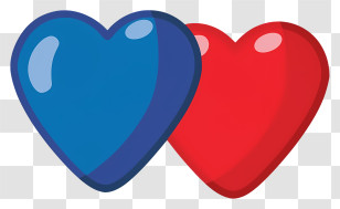 Love - Blue And Red Heart Symbols Illustration Transparent PNG