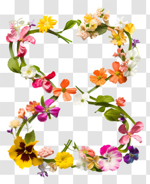 Infinity Symbol - Multicolor Floral Letter B Art Transparent PNG