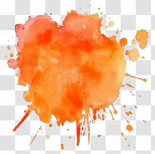 Orange Watercolor Stain - Orange Watercolor Splash Transparent PNG