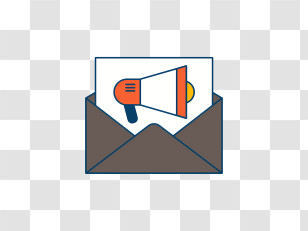 Icon - Megaphone In Envelope Representation Transparent PNG
