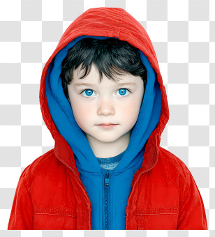 Young Child - Boy In Red Hoodie Portrait Transparent PNG