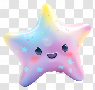 Pastel Star - Cute Colorful Star Cartoon Character Transparent PNG