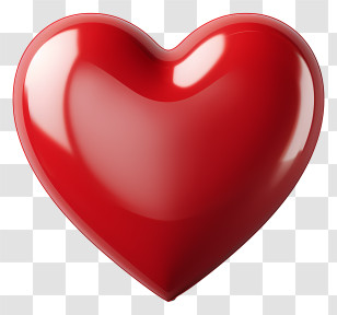Heart - Shiny Red Heart Symbol For Love And Romance Transparent PNG