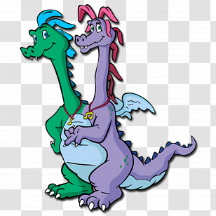 Dragon Tales - Friendly Two-Headed Dragon Cartoon Transparent PNG