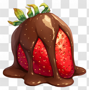 Chocolate Strawberry - Chocolate Covered Strawberry Transparent PNG