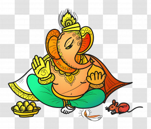 Ganesha Chaturthi - Artistic Ganesha Doodle Transparent PNG
