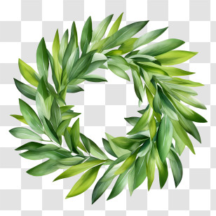 Green Leaf Wreath - Green Leaf Circular Wreath Decoration Transparent PNG