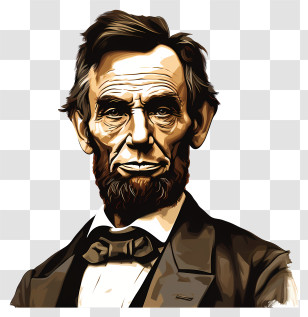 Hand Drawn Abraham Lincoln - Detailed Portrait Of Historical Figure In Vintage Style Transparent PNG