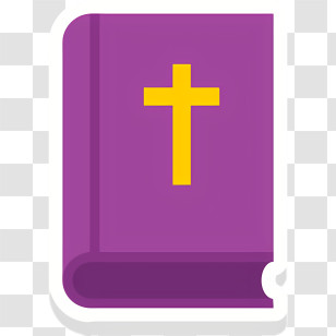 Holy Bible Book - Illustration Of A Purple Holy Book With Cross Transparent PNG