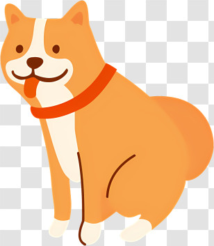 Cartoon Dog - Cartoon Dog With Red Collar Transparent PNG