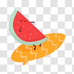 Cartoon - Surfing Watermelon Cartoon Transparent PNG