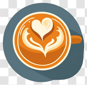 Cup Of Coffee - Latte Cup With Heart Art Design Transparent PNG