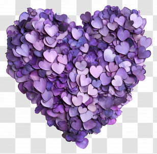 Purple Heart - Purple Heart Made Of Petals Transparent PNG