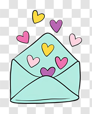Mail - Love Letter Envelope With Floating Hearts Transparent PNG