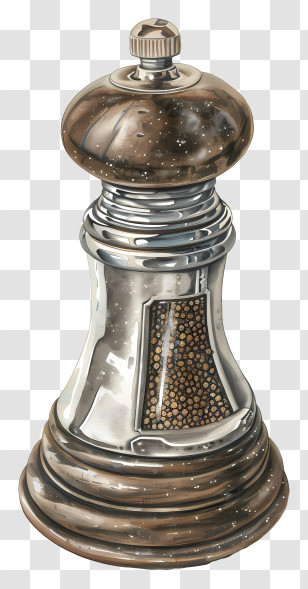 Pepper Shaker - Metallic Pepper Grinder Transparent PNG