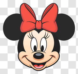 Minnie Mouse - Cartoon Mouse Character With A Red Bow Transparent PNG