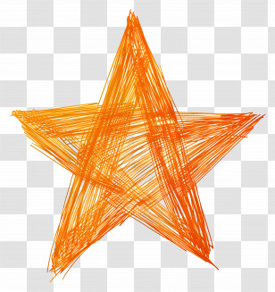 Star - Scribbled Orange Star Illustration Transparent PNG
