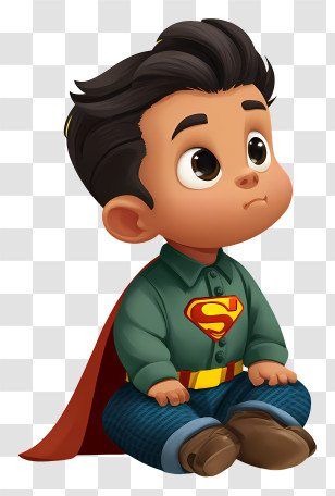 Baby Superhero - Cute Baby Superhero Cartoon Illustration Transparent PNG