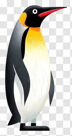 Emperor Penguin - Illustration Of A Standing Penguin Transparent PNG