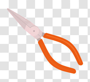 Icon - Illustration Of Pliers With Orange Handle Transparent PNG