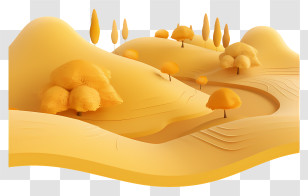 Golden Fields - Autumn Hills Landscape Transparent PNG