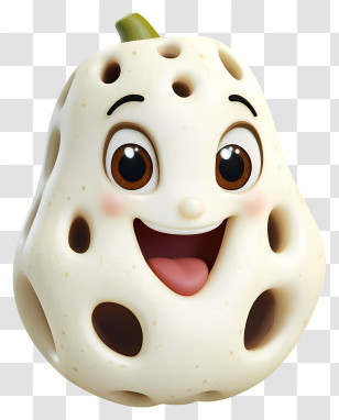 3d Cartoon Vegetable - Happy Cartoon Lotus Root Transparent PNG